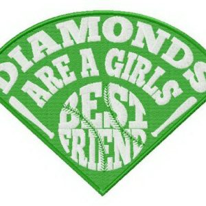 Diamonds are girl's best friend fan embroidery design