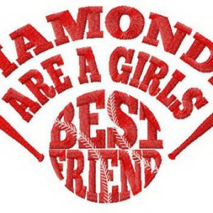 Diamonds are girl's best friend embroidery design