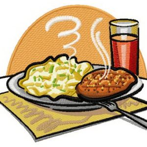 Dinner embroidery design
