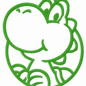 Dinosaur Yoshi badge embroidery design