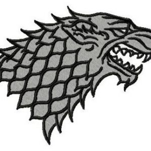 Direwolf Winter is Coming embroidery design