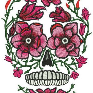 Disguised skull embroidery design