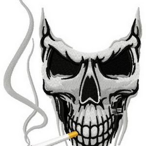 Disgusting skull embroidery design