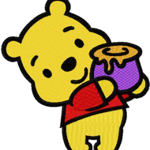 Winnie the Pooh with honey pot  embroidery design