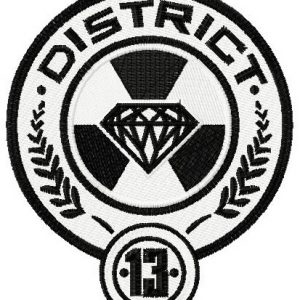District 13 badge embroidery design