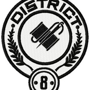 District 8 logo embroidery design