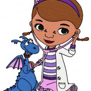 Doc McStuffins and dragon embroidery design
