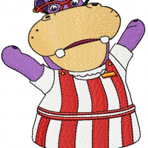 Doc McStuffins Hallie Hippo embroidery design