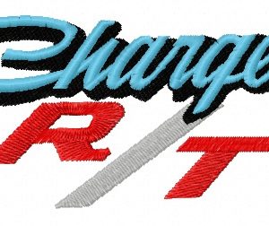 Dodge Charger R/T logo embroidery design
