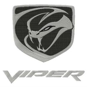 Dodge Viper logo embroidery design
