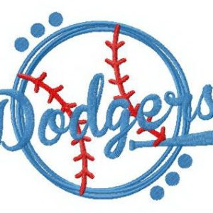 Dodgers fan logo embroidery design