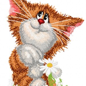 Cat wonders Love, does not love embroidery design