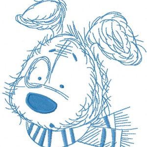 Dog in scarf embroidery design