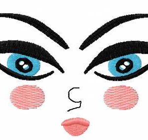 Doll face embroidery design