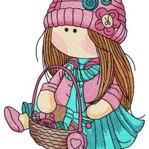 Doll knitting embroidery design