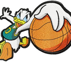 Donald Duck basketball fan embroidery design
