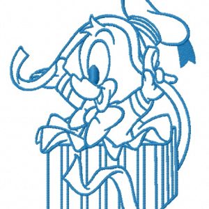 Donald with ribbon 2 embroidery design