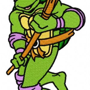 Donatello attacks embroidery design
