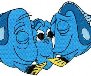 Dory with parents embroidery design