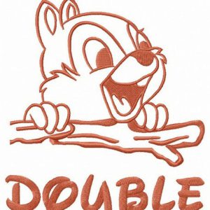Double chipmunk embroidery design
