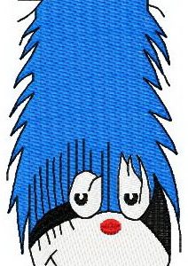Dr. Seuss alphabet letter I embroidery design