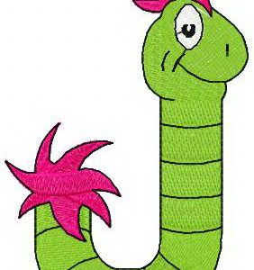 Dr. Seuss alphabet letter J embroidery design
