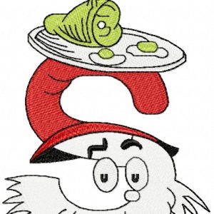 Dr. Seuss alphabet letter S embroidery design