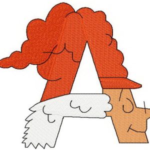 Dr. Seuss alphabet letter A embroidery design