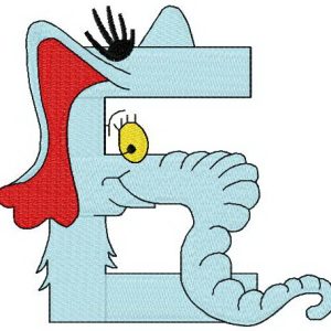 Dr. Seuss alphabet letter E embroidery design
