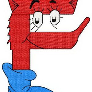 Dr. Seuss alphabet letter F embroidery design
