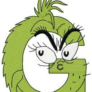 Dr. Seuss alphabet letter G embroidery design