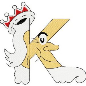 Dr. Seuss alphabet letter K embroidery design