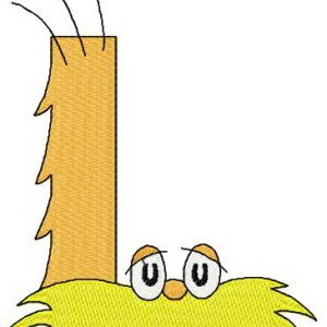 Dr. Seuss alphabet letter L embroidery design