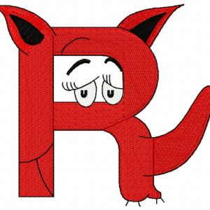 Dr. Seuss alphabet letter R embroidery design