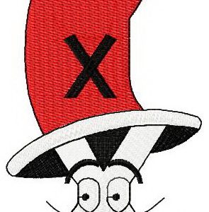 Dr. Seuss alphabet letter X embroidery design
