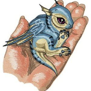 Dragon in my hand embroidery design