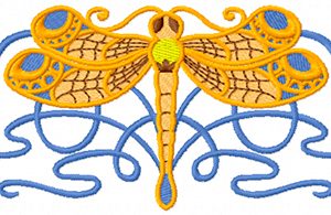 Fashion Celtic Dragonfly embroidery design