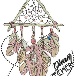Rustic Feather Dreamcatcher embroidery design