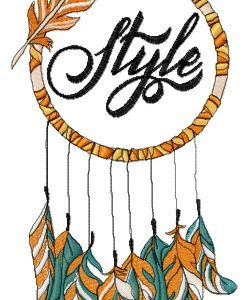 Dreamcatcher style embroidery design