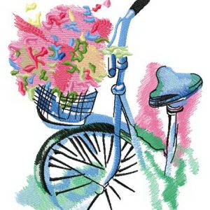 Dreaming about summer bike trip embroidery design