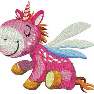 Dreamy unicorn embroidery design