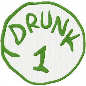 Drunk 1 embroidery design