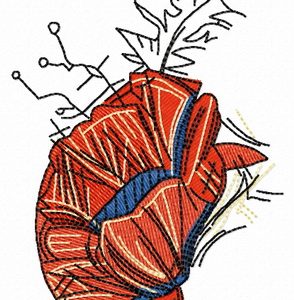 Dry poppy embroidery design
