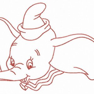 Dumbo elephant embroidery design