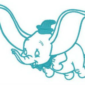 Dumbo is flying embroidery design