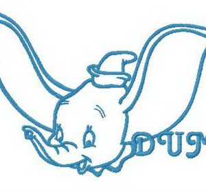 Dumbo ready to fly embroidery design