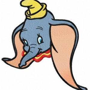 Dumbo with yellow hat embroidery design