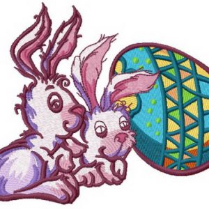 Easter bunnies 2 embroidery design