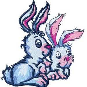 Easter bunnies 3 embroidery design