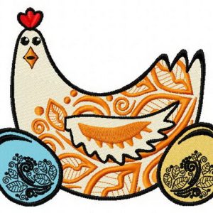 Easter hen 3 embroidery design